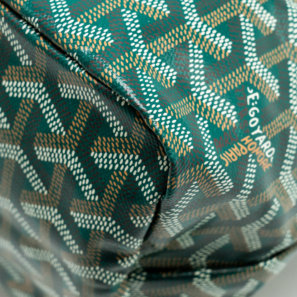 GOYARD BOHEME HOBO BAG GOYARDINE CANVAS / CALFSKIN GREEN