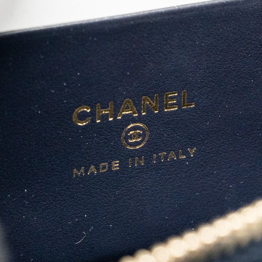 CHANEL 26P TOP HANDLE VANITY DENIM DARK BLUE LGHW (MICROCHIP)