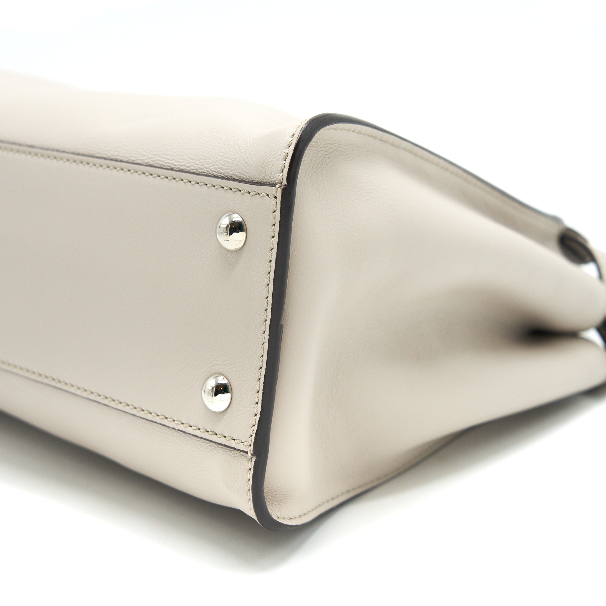 FENDI MEDIUM PEEKABOO BAG LIGHT GREY WITH SHW