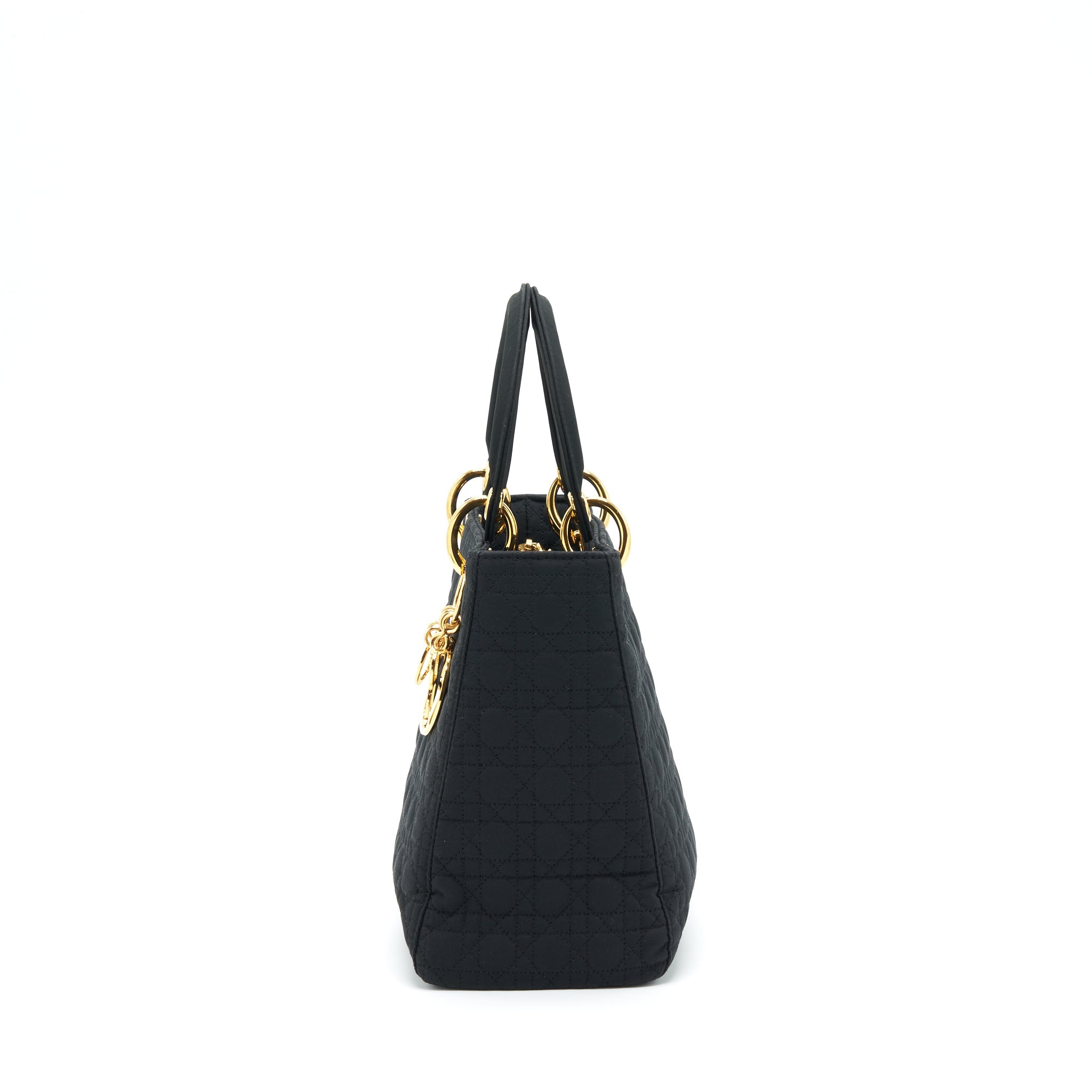 DIOR VINTAGE MEDIUM LADY DIOR FABRIC BLACK GHW