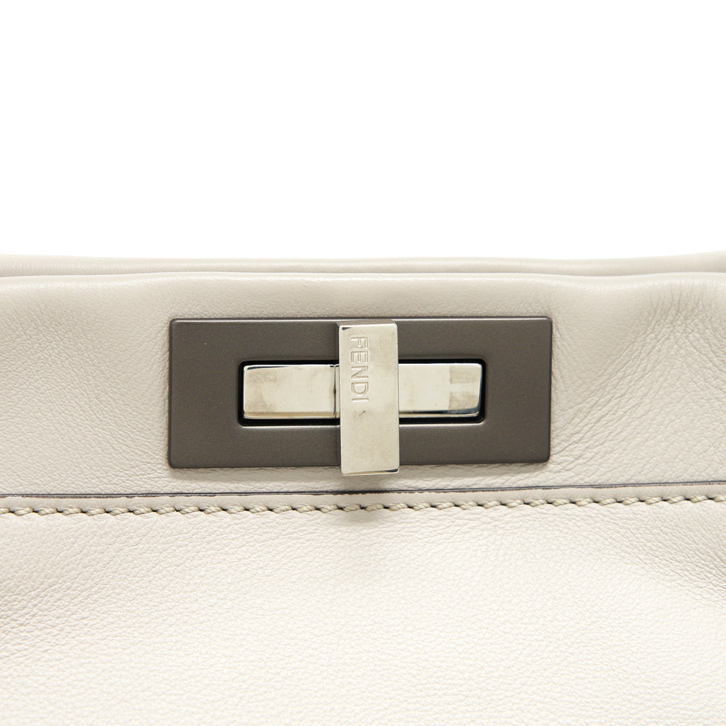 FENDI MEDIUM PEEKABOO BAG LIGHT GREY WITH SHW