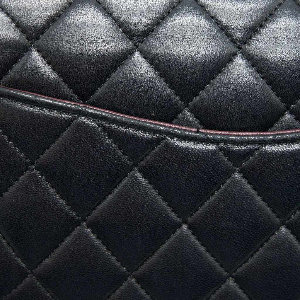CHANEL MEDIUM CLASSIC DOUBLE FLAP LAMBSKIN BLACK GHW