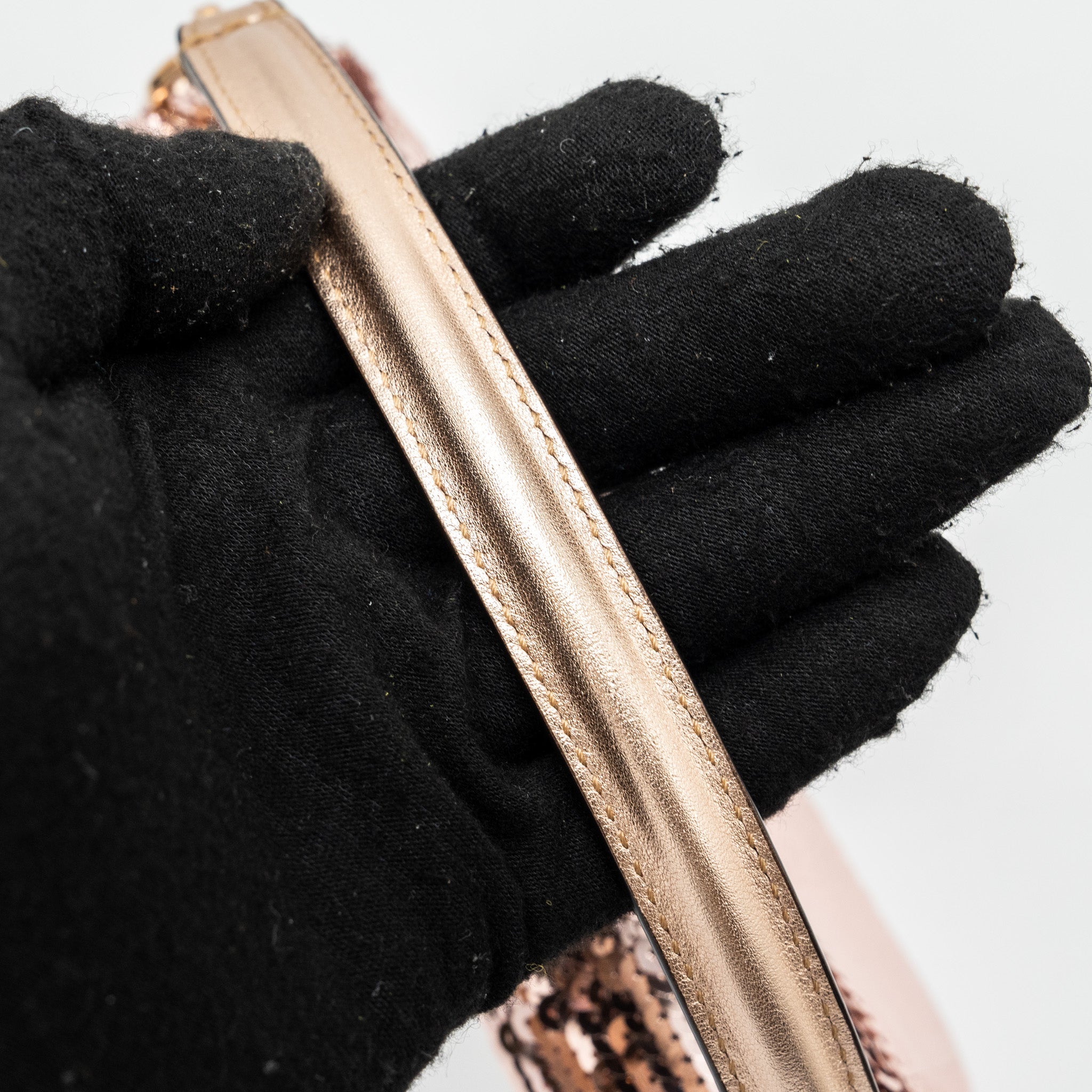 FENDI MINI BAGUETTE PAULETTE ROSE GOLD RGHW
