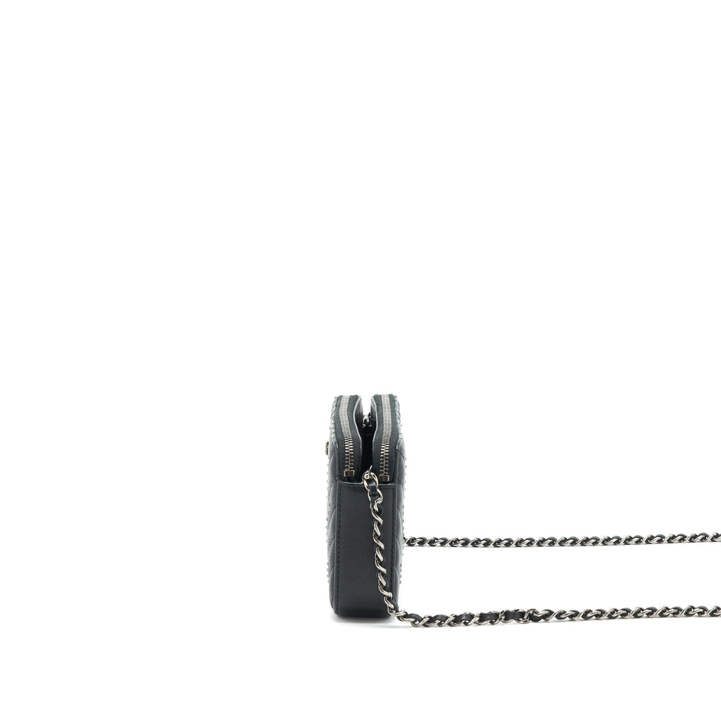 CHANEL REISSUE WALLET ON CHAIN CALFSKIN BLACK RUTHENIUM HARDWARE