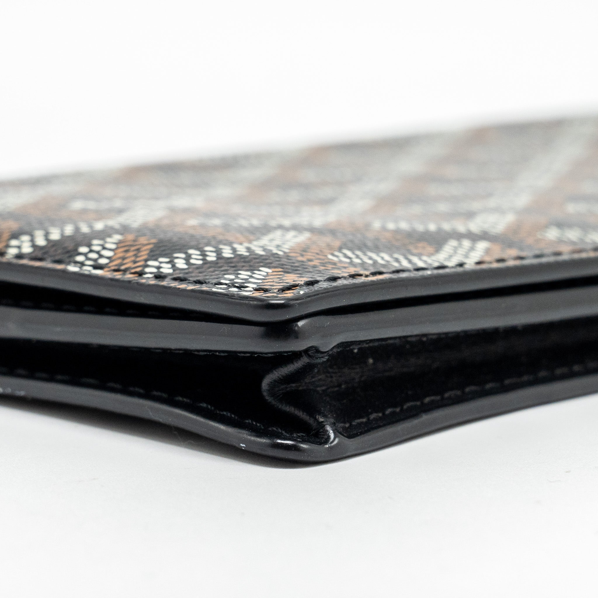 GOYARD SAINT ROCH LONG WALLET GOYARDINE CANVAS / CALFSKIN BLACK SHW