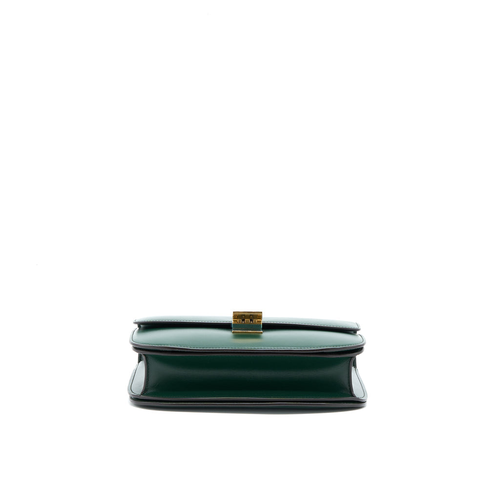 CELINE MEDIUM CLASSIC BOX BAG CALFSKIN GREEN GHW