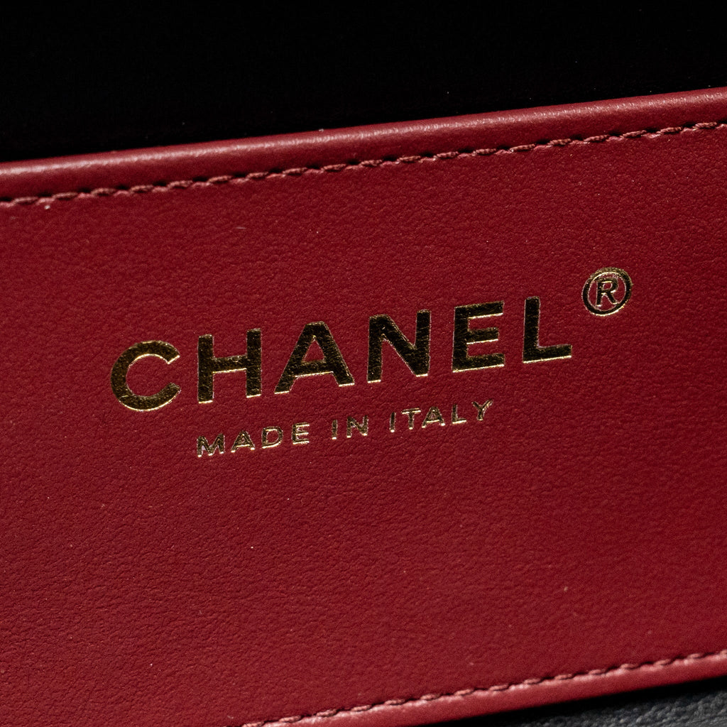 CHANEL 26P PREPPY BOWLING SHOULDER BAG CAVIAR BLACK GHW (MICROCHIP)