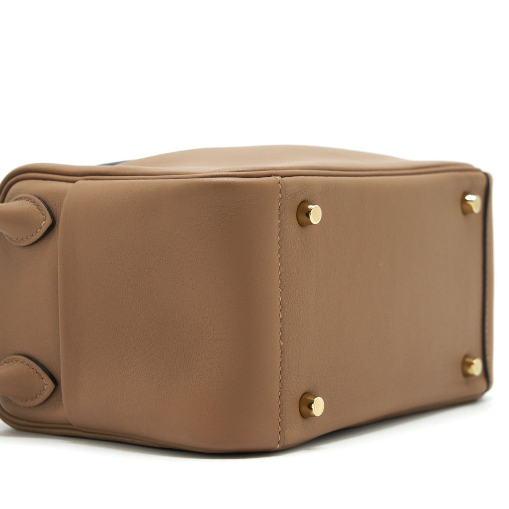 HERMES MINI LINDY SWIFT ALEZAN/BISCUIT