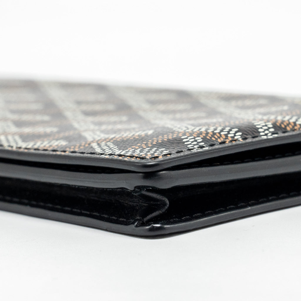 GOYARD SAINT ROCH LONG WALLET GOYARDINE CANVAS / CALFSKIN BLACK SHW
