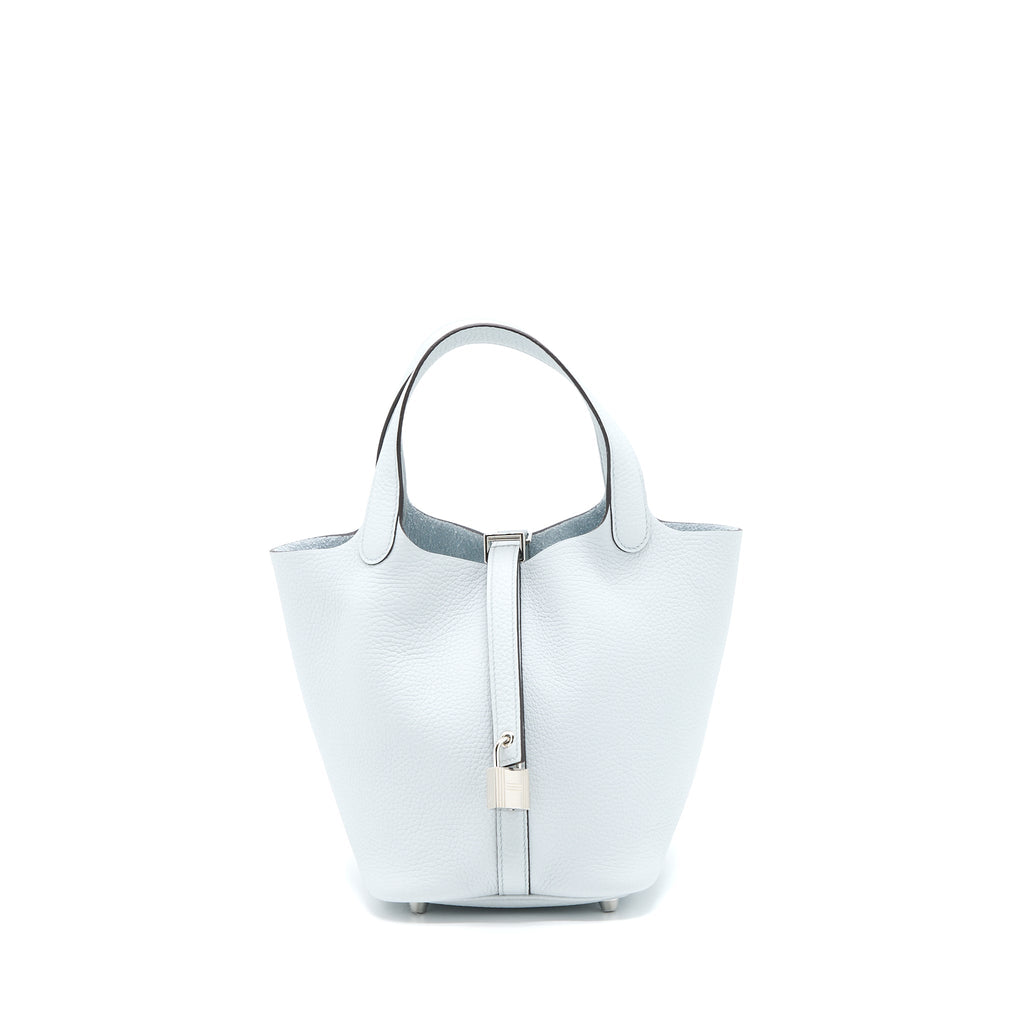 HERMES PICOTIN 18 LOCK BAG CLEMENCE 08 BLUE PALE SHW