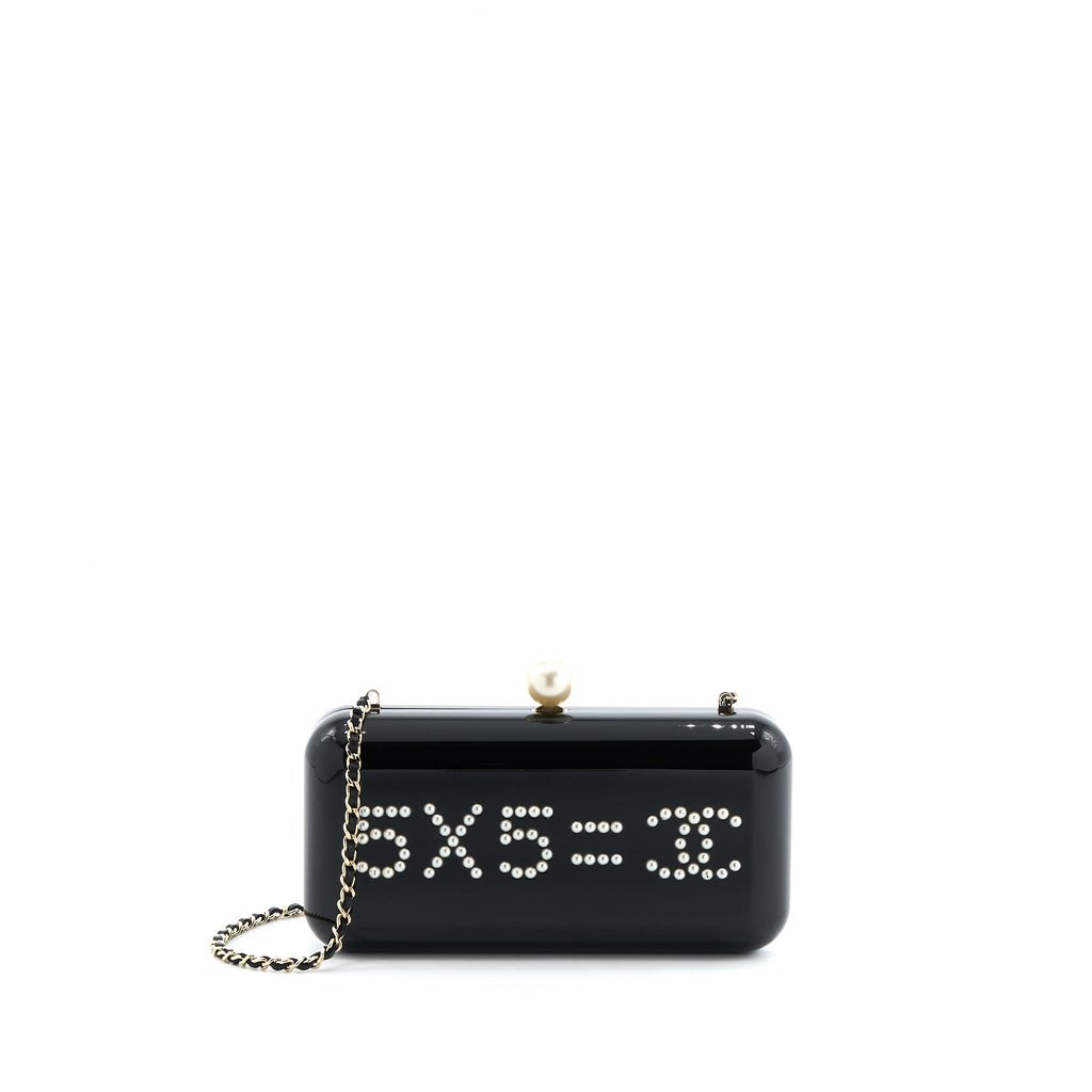 CHANEL VOTEZ COCO EVENING CLUTCH WITH CHAIN BLACK LGHW
