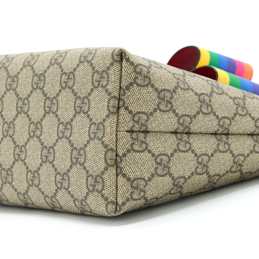 GUCCI CHILDREN'S GG SUPREME/MULTICOLOUR BOW TOTE