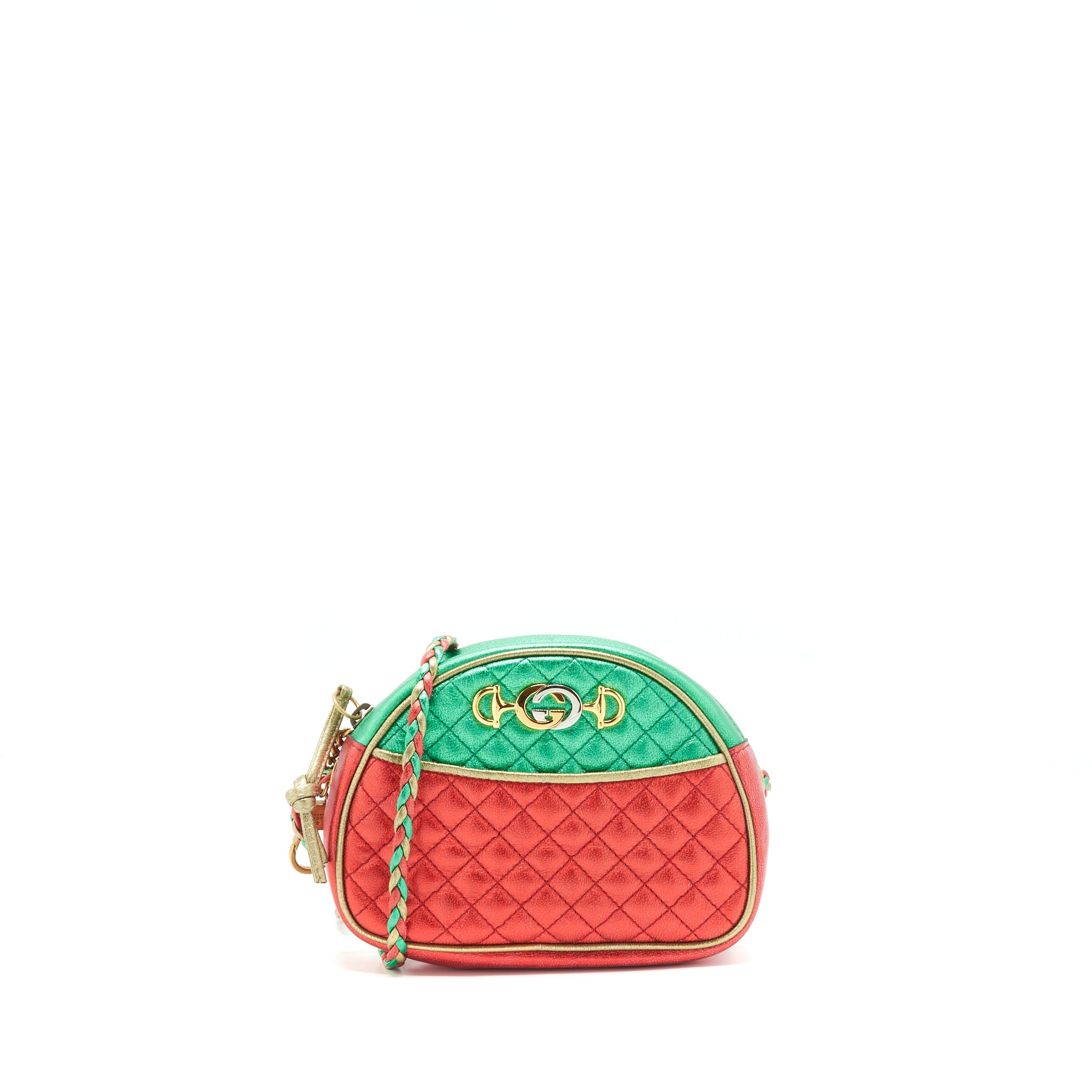 GUCCI SMALL CROSSBODY BAG GREEN/RED GHW