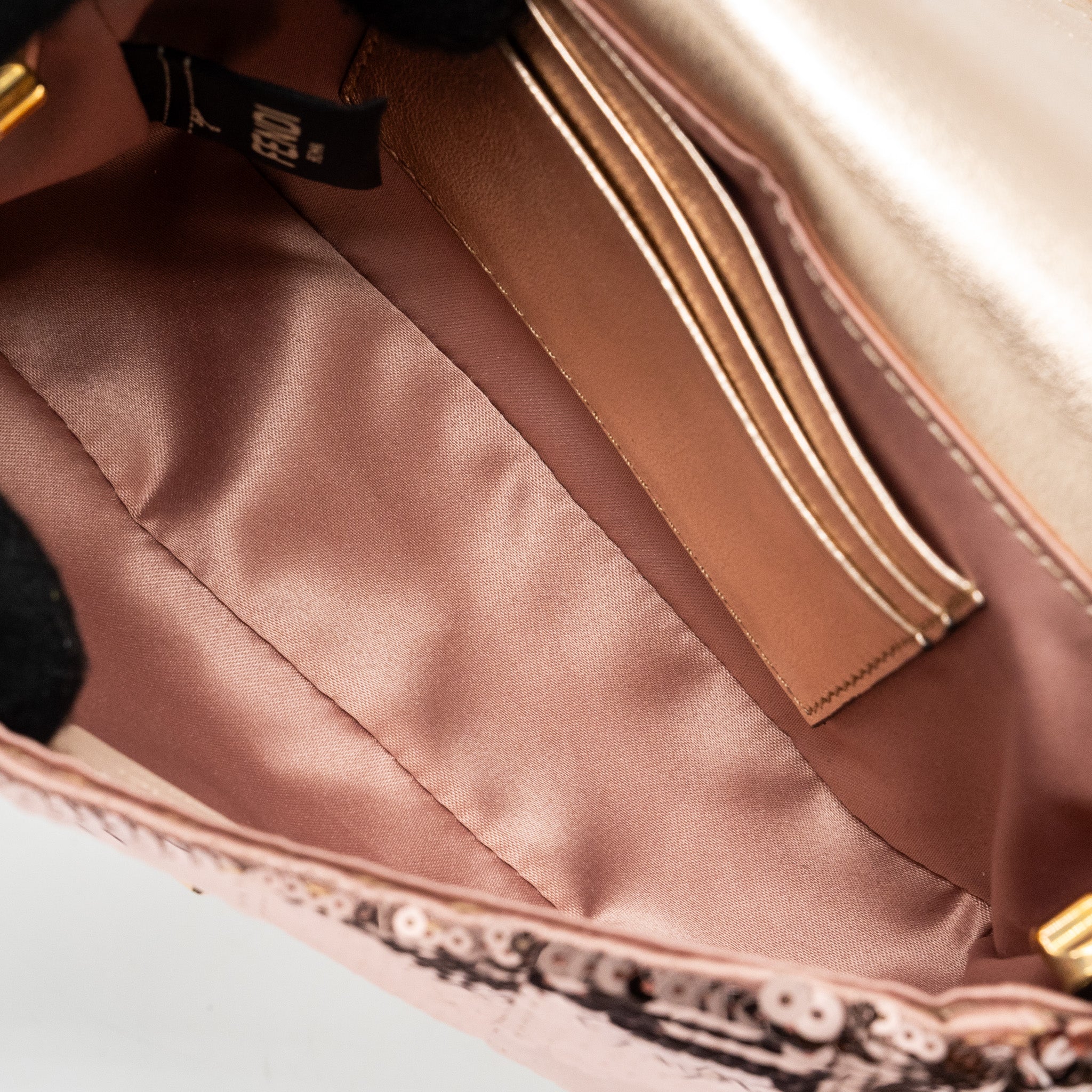 FENDI MINI BAGUETTE PAULETTE ROSE GOLD RGHW