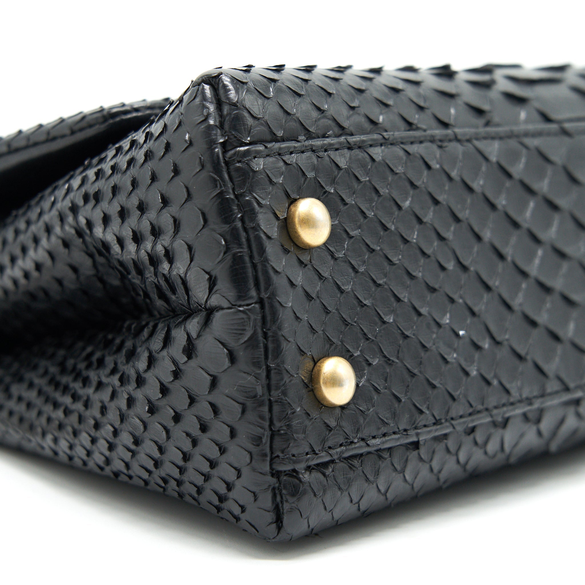 CHANEL COCO HANDLE MINI PYTHON LEATHER BLACK GHW