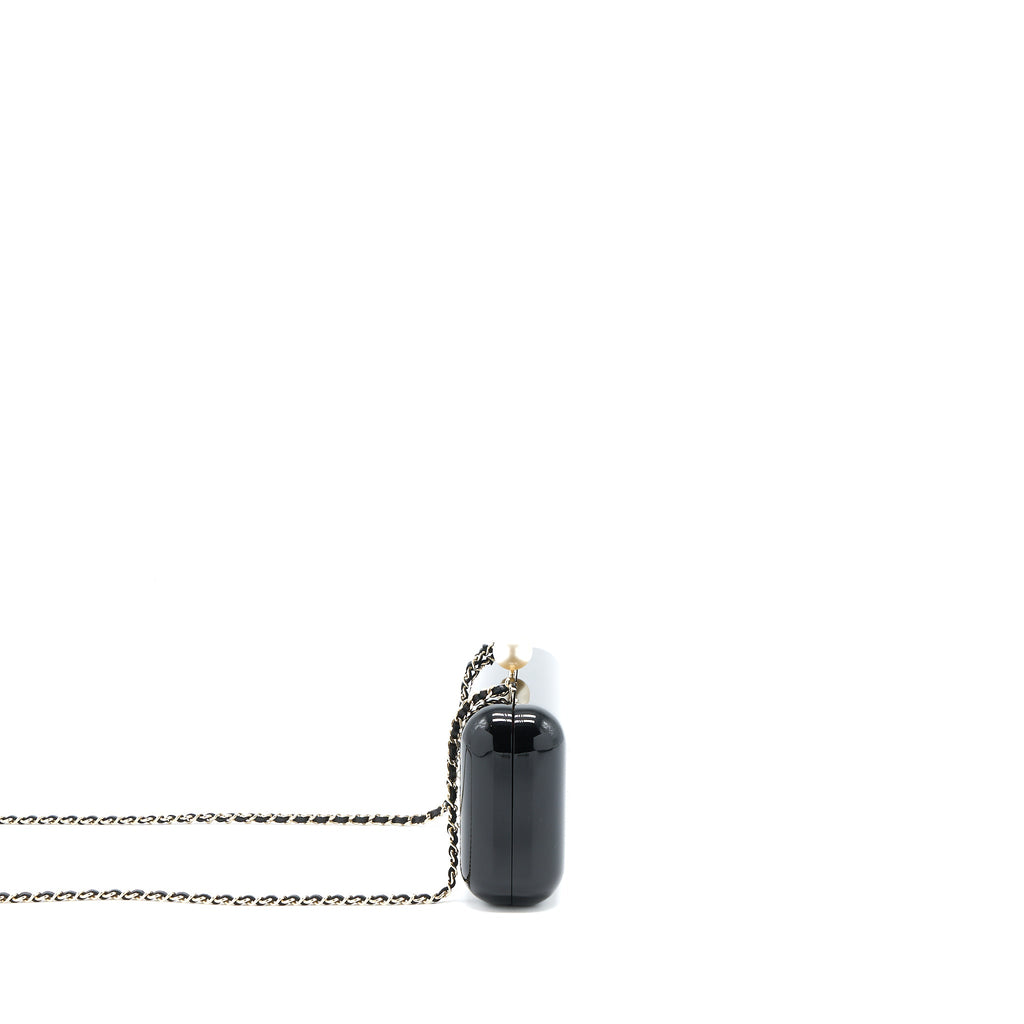 CHANEL VOTEZ COCO EVENING CLUTCH WITH CHAIN BLACK LGHW