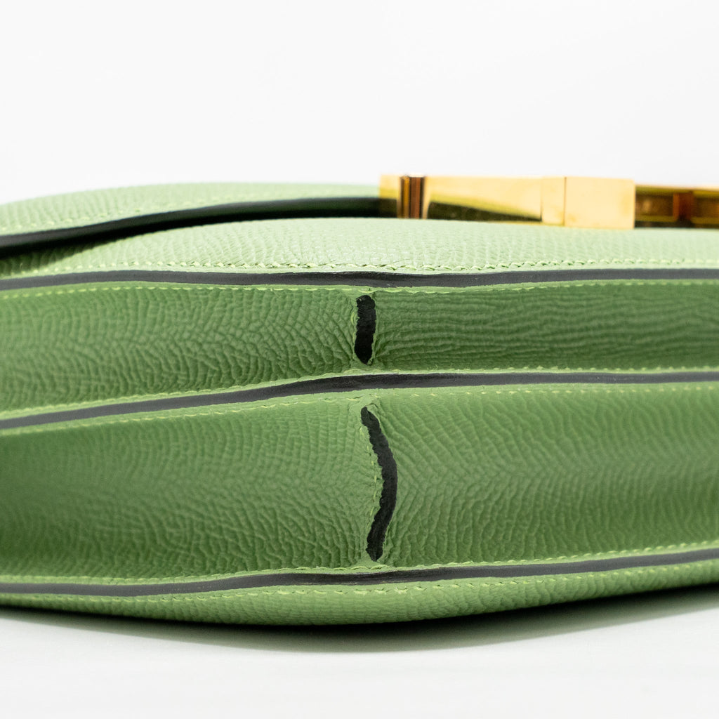 HERMES MINI CONSTANCE EPSOM VERT CRIQUET GHW