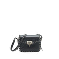 VALENTINO GARAVANI SMALL ROCKSTUD GRAINY CALFSKIN CROSSBODY BAG BLACK SHW