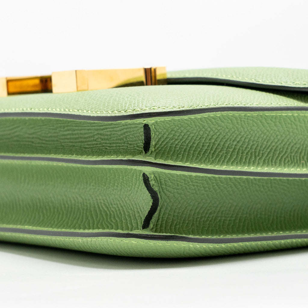 HERMES MINI CONSTANCE EPSOM VERT CRIQUET GHW