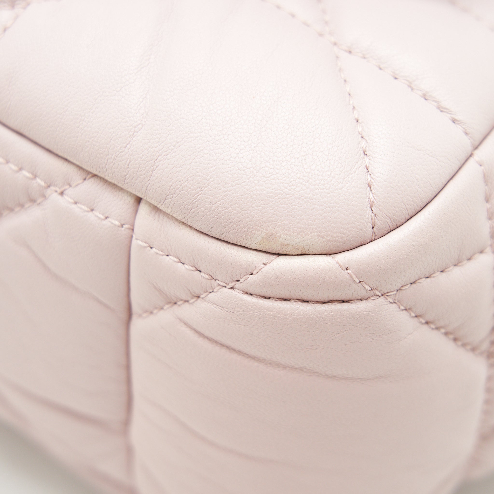 CHRISTIAN DIOR CANNAGE LEATHER FLAP BAG IN LIGHT PINK GHW
