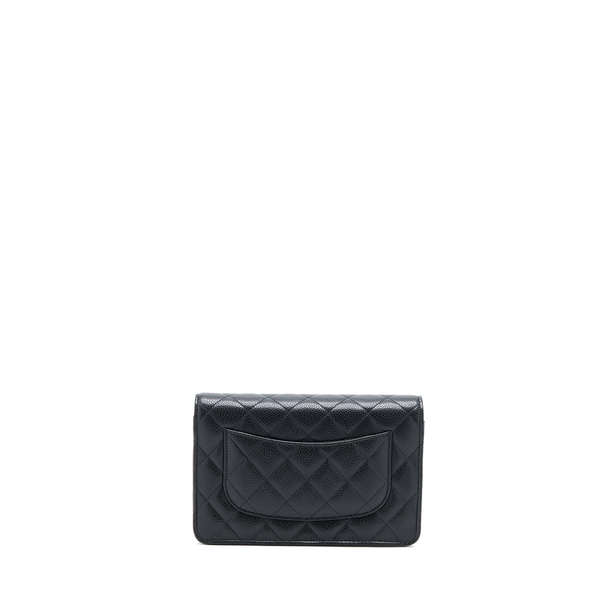 CHANEL CLASSIC WALLET ON CHAIN CAVIAR BLACK GHW (MICROCHIP)