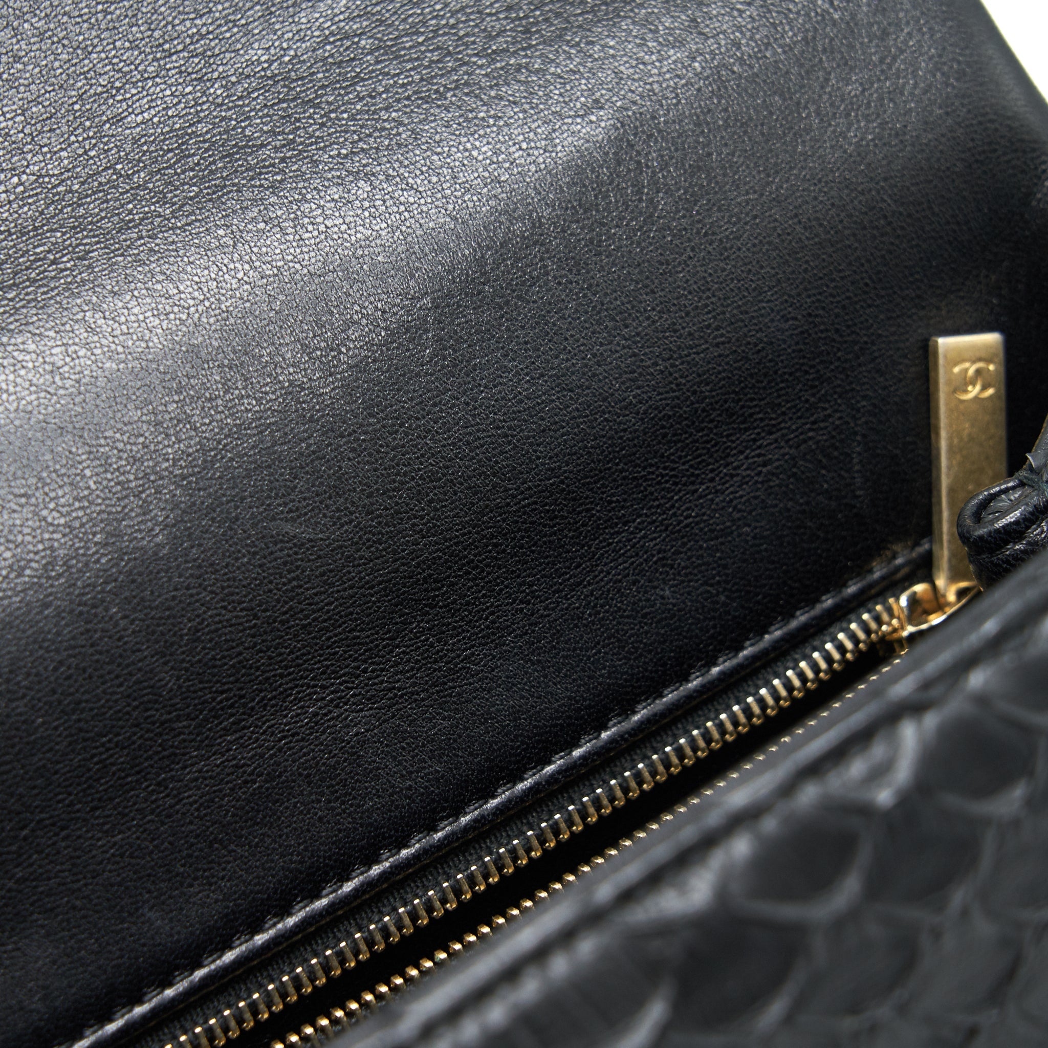 CHANEL COCO HANDLE MINI PYTHON LEATHER BLACK GHW
