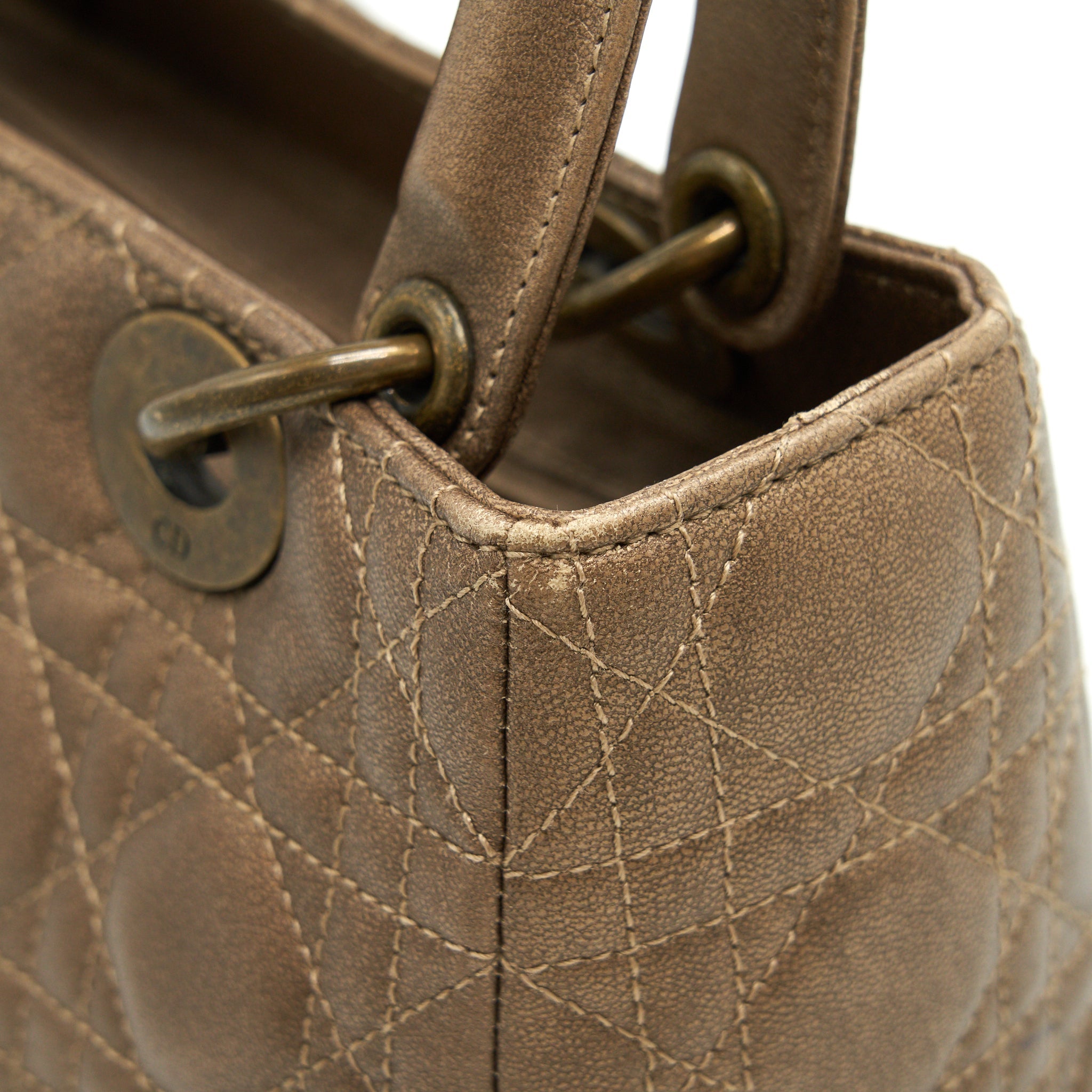 DIOR LADY DIOR MEDIUM IN BRONZE WITH BRONZE HARDWARE