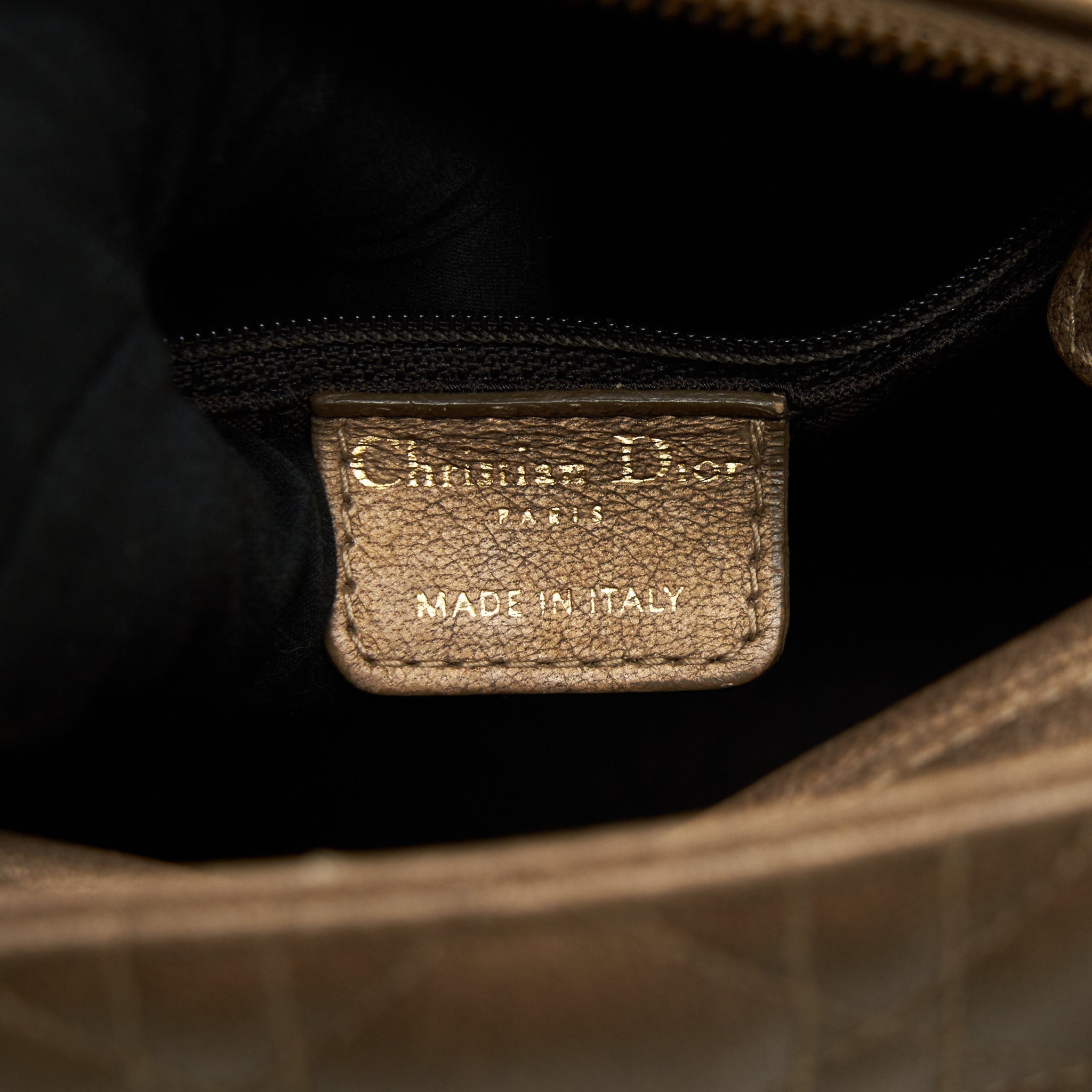 DIOR LADY DIOR MEDIUM IN BRONZE WITH BRONZE HARDWARE