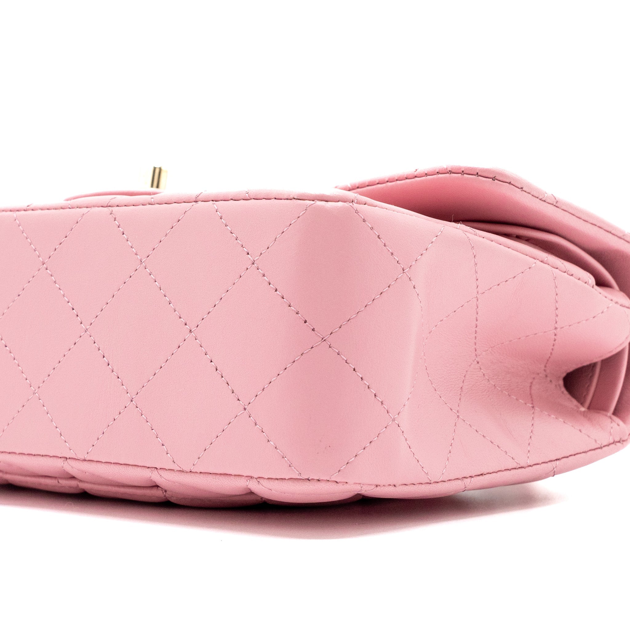 CHANEL SMALL CLASSIC DOUBLE FLAP BAG LAMBSKIN PINK LGHW(MICROCHIP)