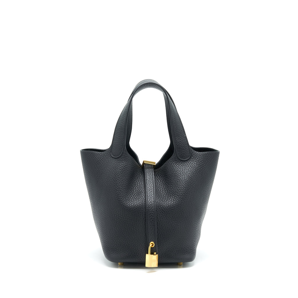 HERMES PICOTIN 18 LOCK BAG BLACK GHW
