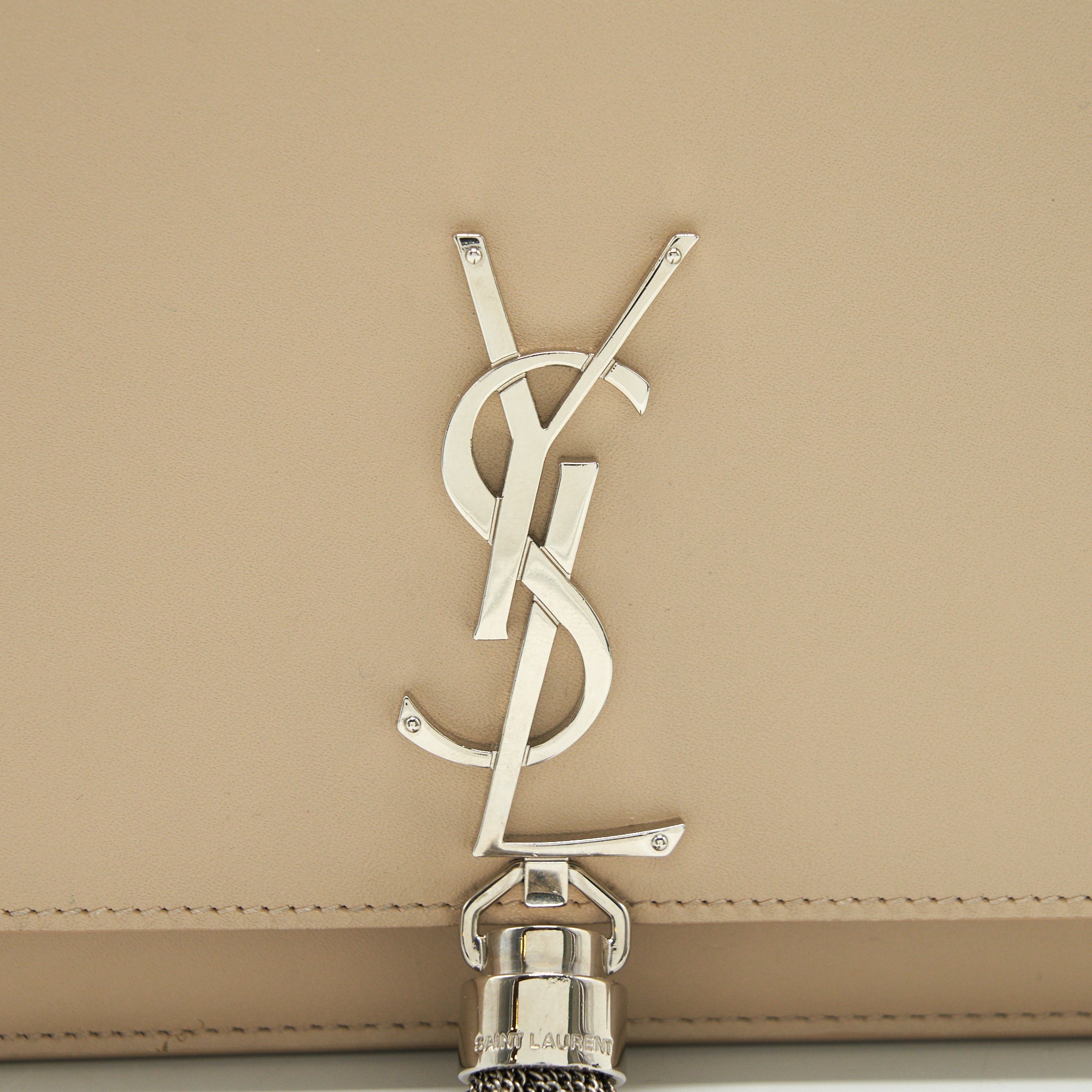 SAINT LAURENT / YSL KATE CHAIN WALLET IN BEIGE SHW