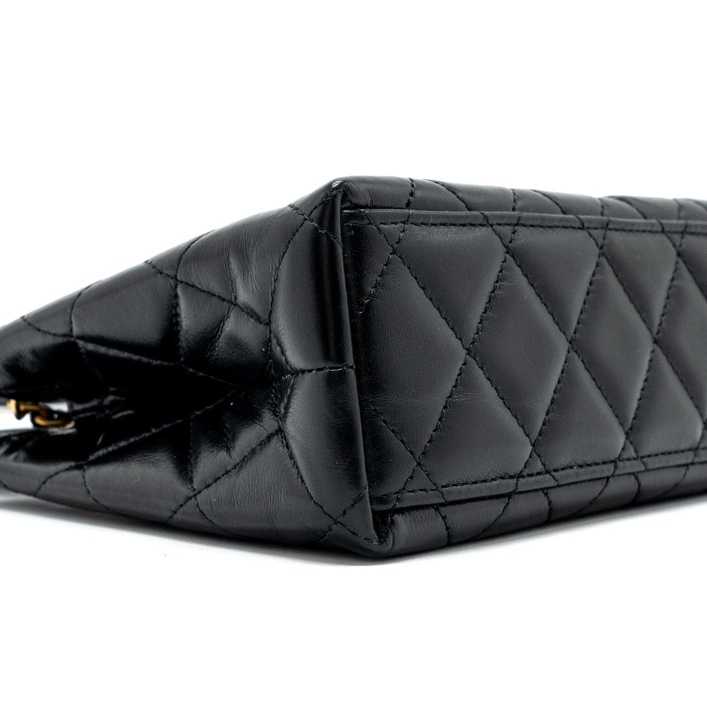 CHANEL 23K MINI SHOPPING TOTE CALFSKIN BLACK GHW(MICROCHIP)