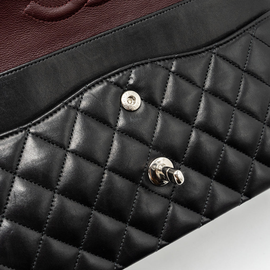 CHANEL MEDIUM CLASSIC DOUBLE FLAP BAG LAMBSKIN BLACK SHW