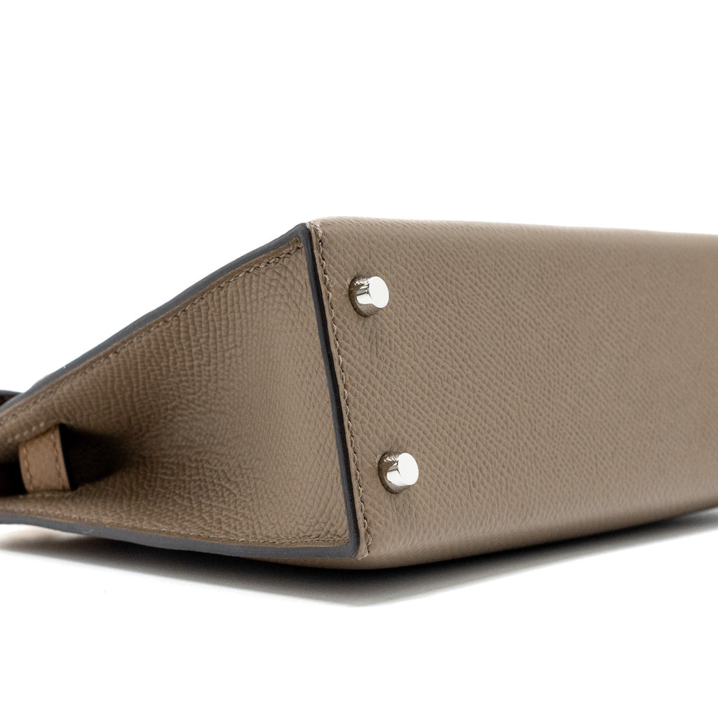 HERMES MINI KELLY II EPSOM ETOUPE/ ALEZAN/ BISCUIT SHW