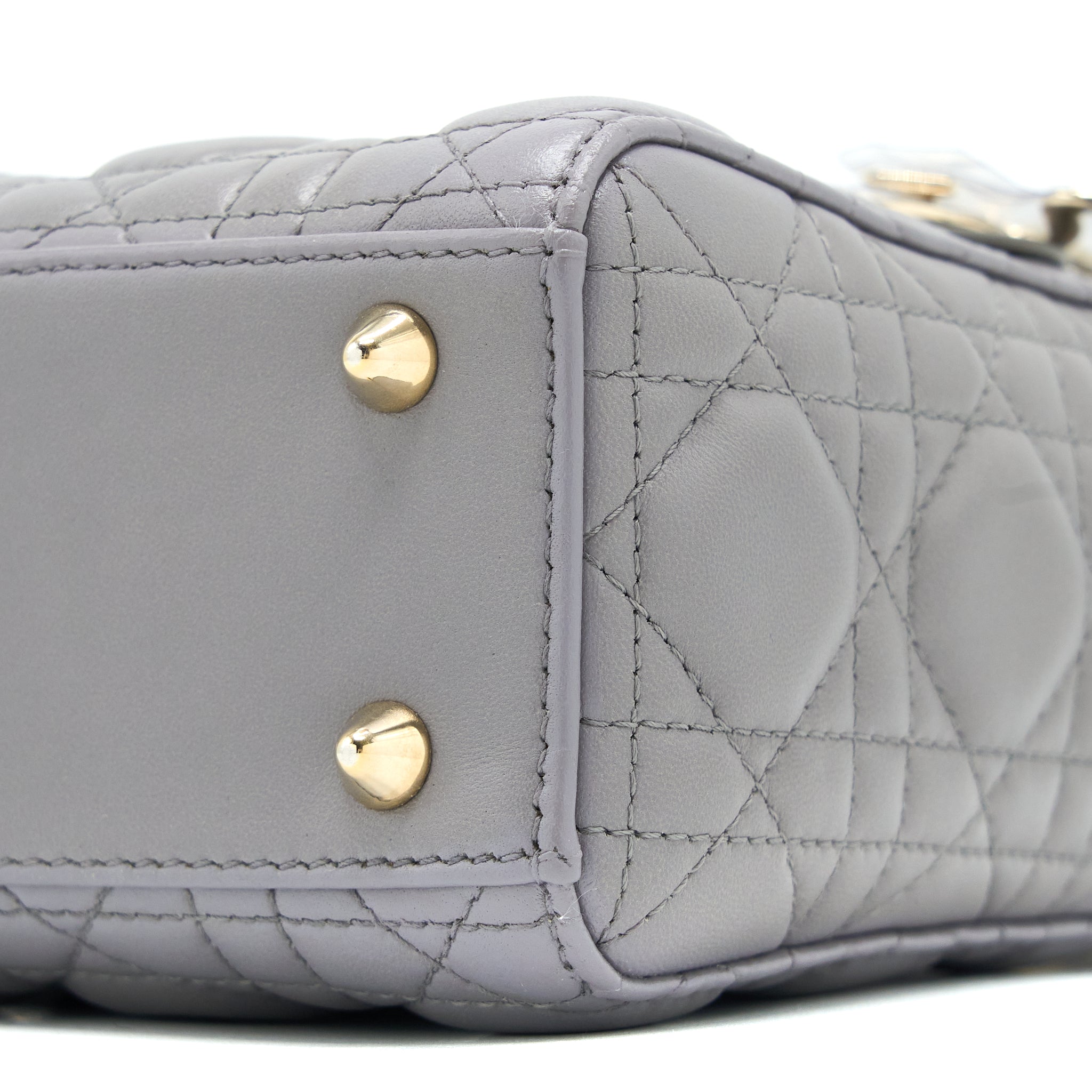 DIOR SMALL LADY DIOR MY ABCDIOR LAMBSKIN GREY LGHW