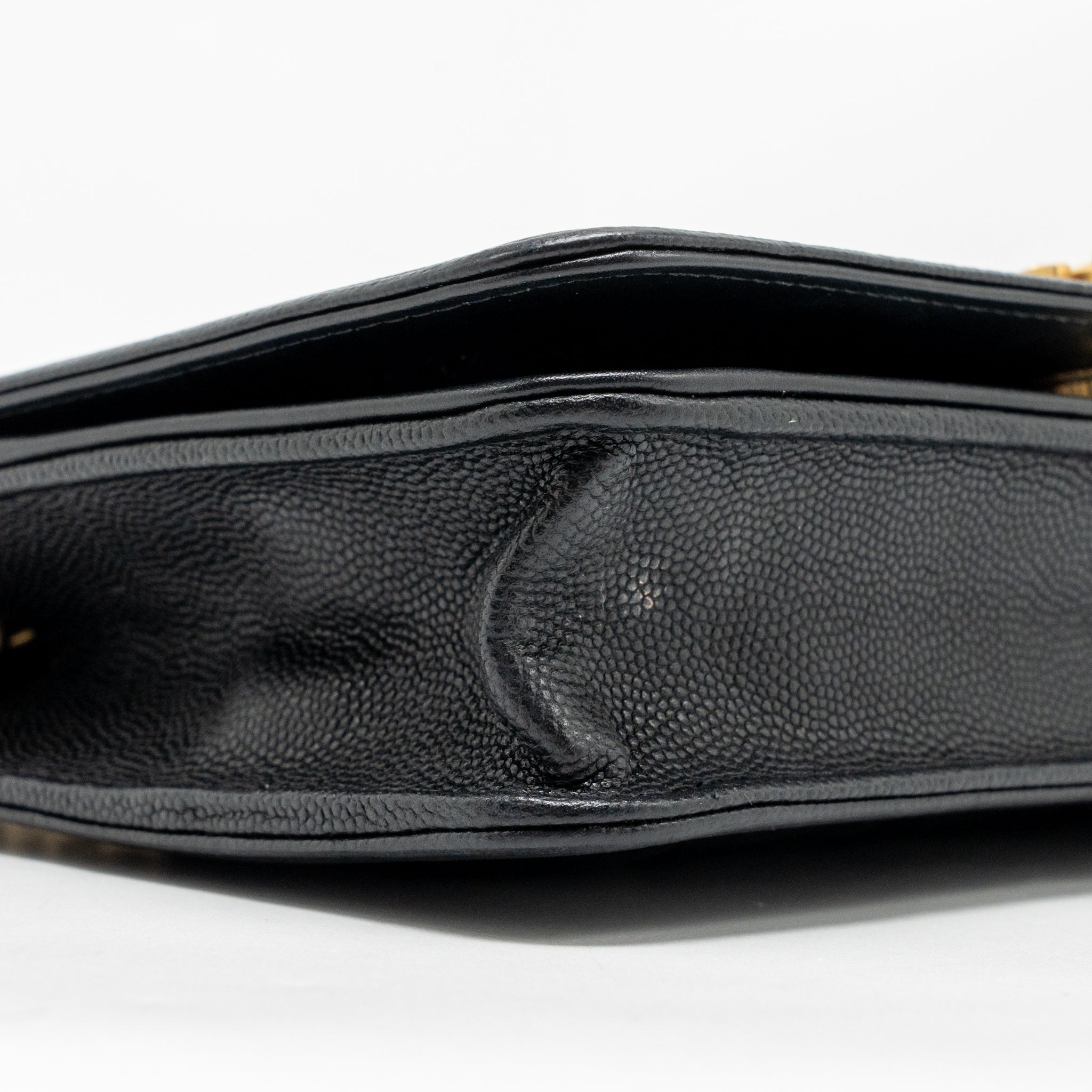CHANEL BOY WALLET ON CHAIN CAVIAR BLACK GHW (MICROCHIP)