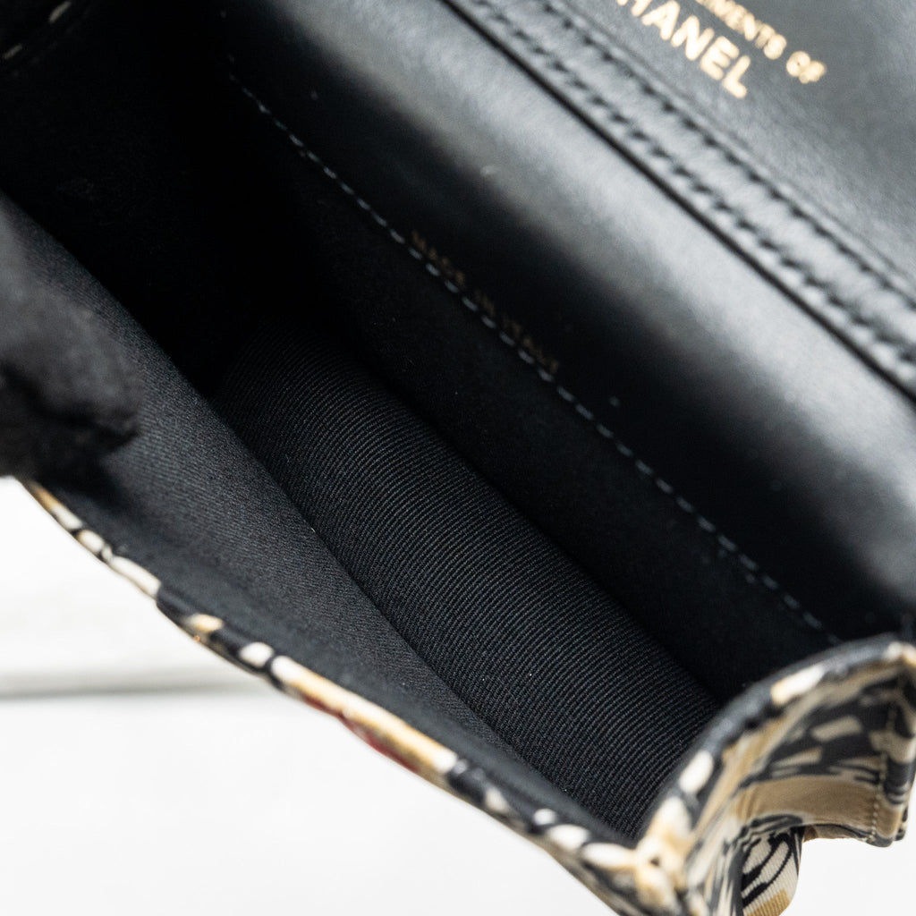 CHANEL MINI CLUTCH WITH CHAIN FABRIC MULTICOLOUR LGHW (MICROCHIP)