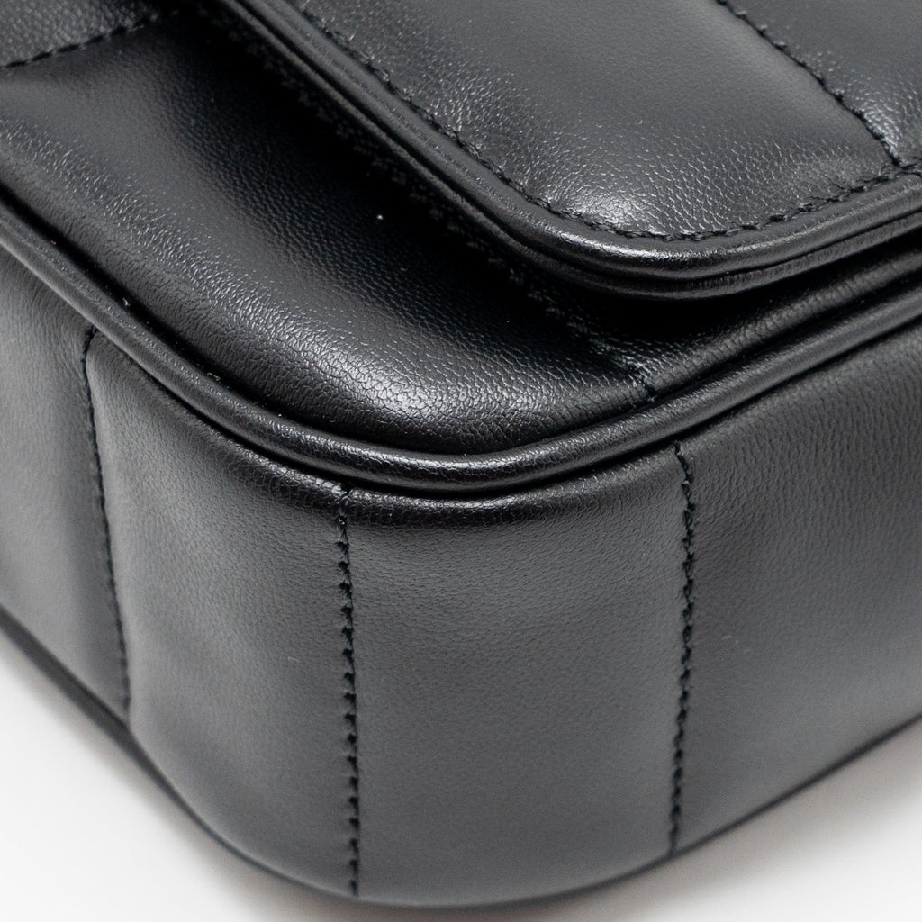 CELINE MATELASSE MINI CHAIN SHOULDER BAG CALFSKIN BLACK GHW