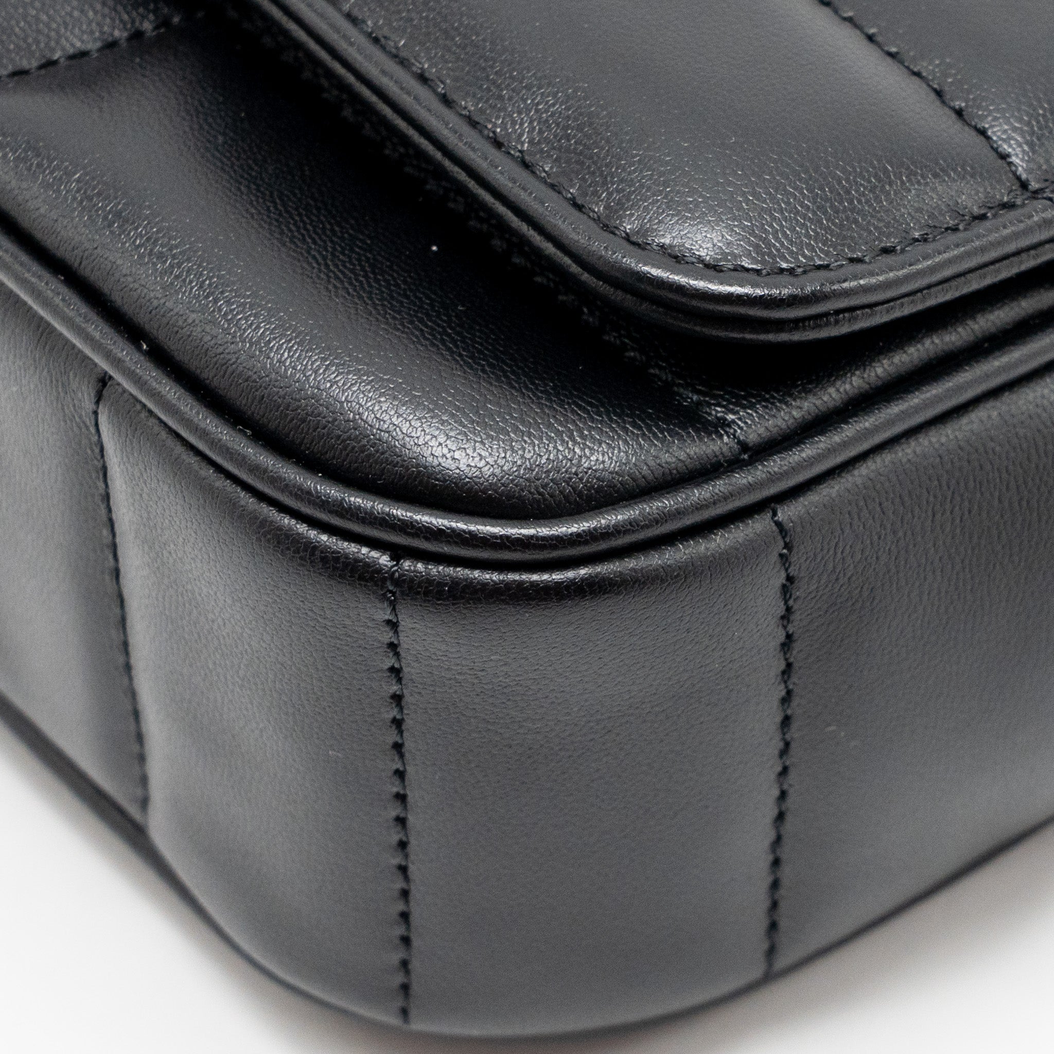 CELINE MATELASSE MINI CHAIN SHOULDER BAG CALFSKIN BLACK GHW