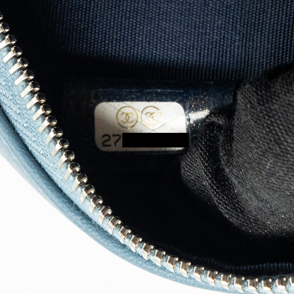 CHANEL ROUND CLUTCH WITH CHAIN LAMBSKIN MULTICOLOUR BLUE SHW