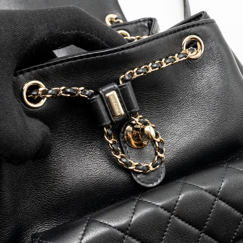 CHANEL LARGE DUMA BACKPACK CALFSKIN BLACK LGHW (MICROCHIP)