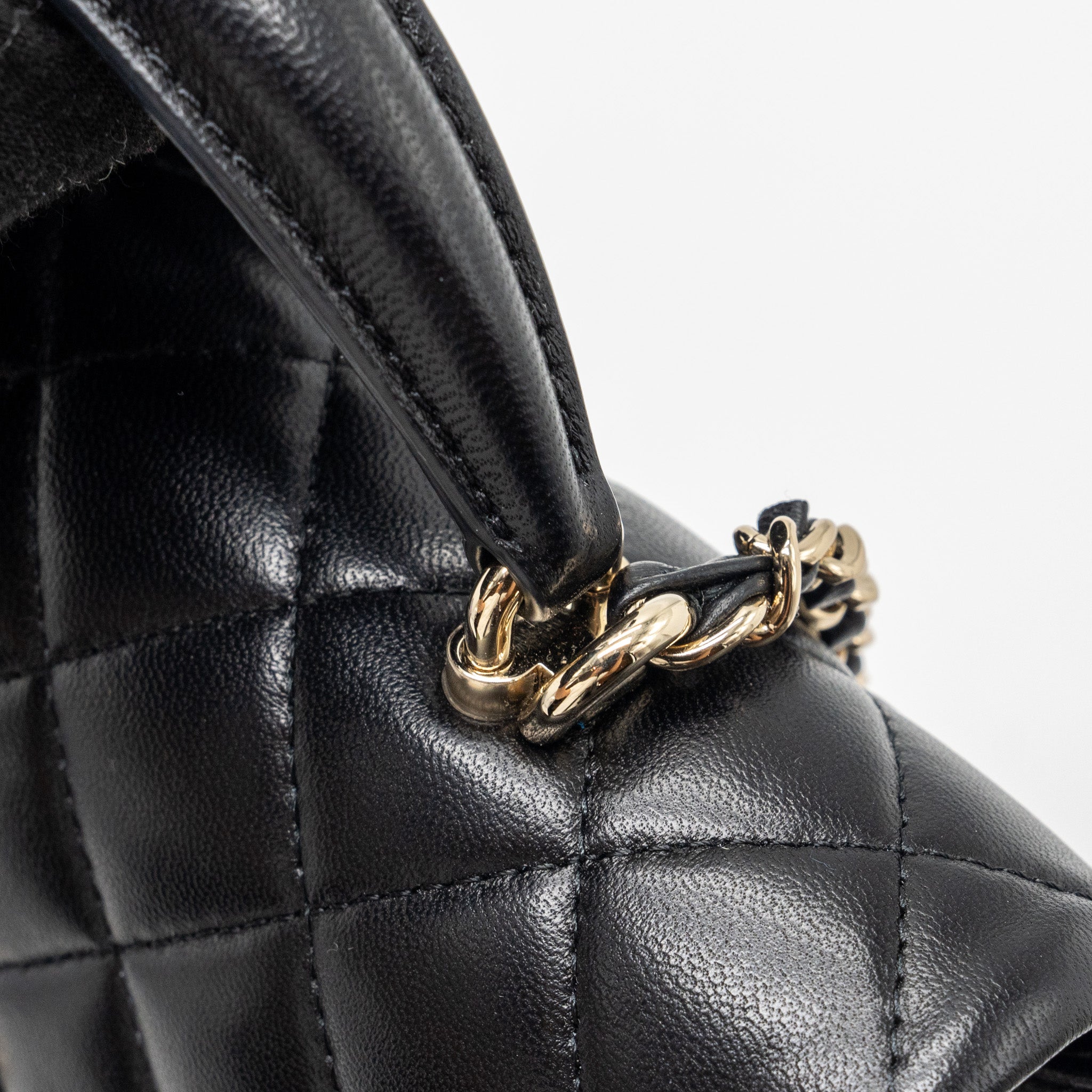 CHANEL TOP HANDLE MINI RECTANGULAR LAMBSKIN BLACK LGHW(MICROCHIP)