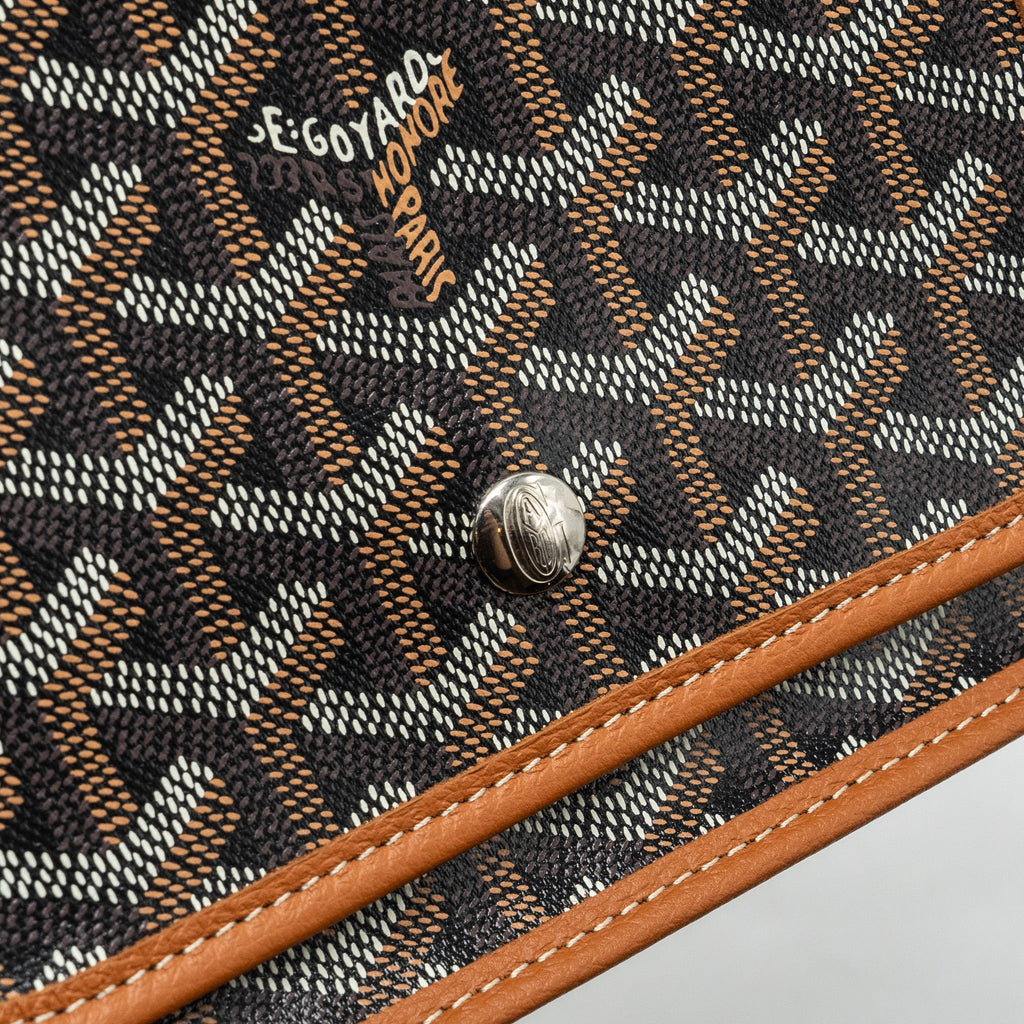 GOYARD PORTEFEUILLE POCHETTE PLUMET GOYARDINE CANVAS/LEATHER NOIR/NATUREL SHW