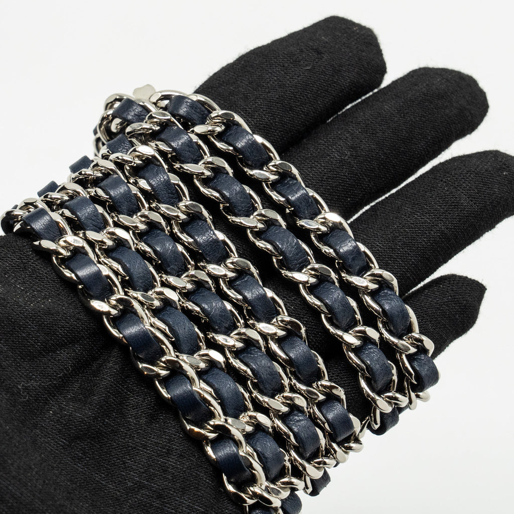 CHANEL ROUND CLUTCH WITH CHAIN LAMBSKIN MULTICOLOUR BLUE SHW