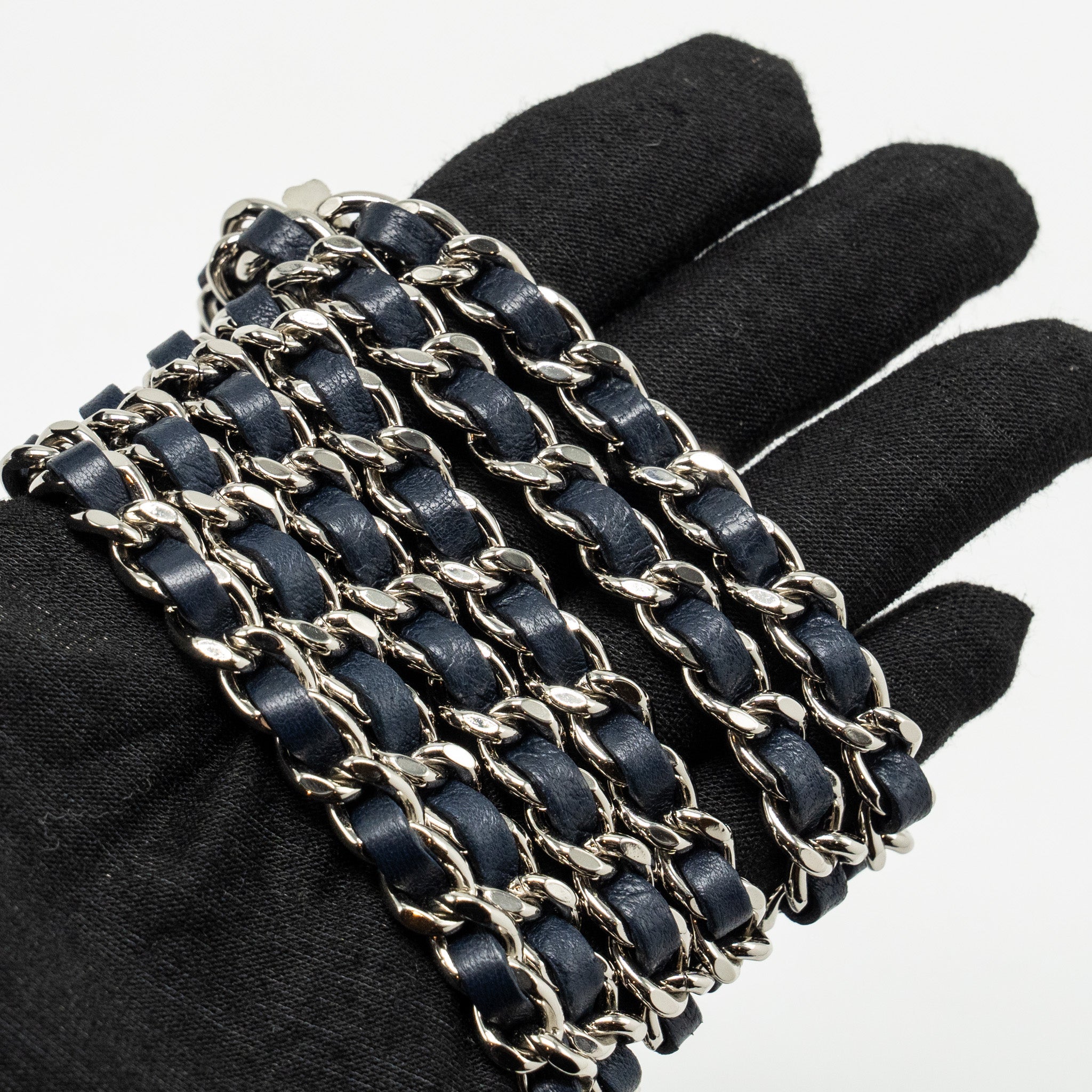 CHANEL ROUND CLUTCH WITH CHAIN LAMBSKIN MULTICOLOUR BLUE SHW