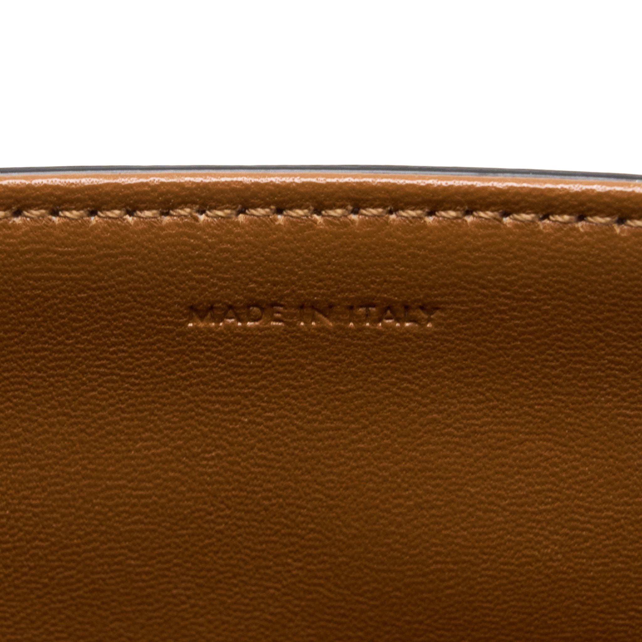 CELINE TRIOMPHE BAG TEXTILE/CALFSKIN WHITE/TAN GHW