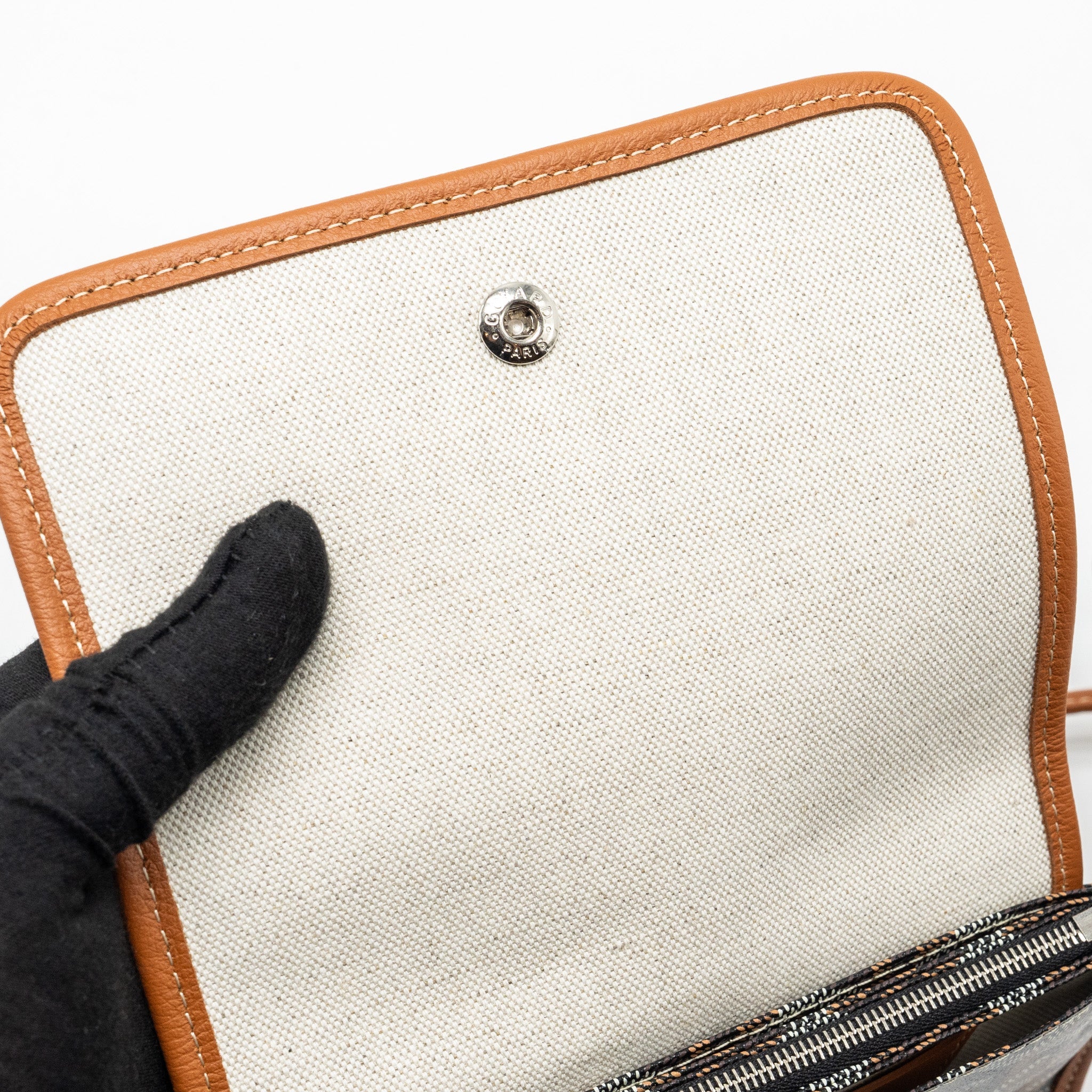 GOYARD PORTEFEUILLE POCHETTE PLUMET GOYARDINE CANVAS/LEATHER NOIR/NATUREL SHW