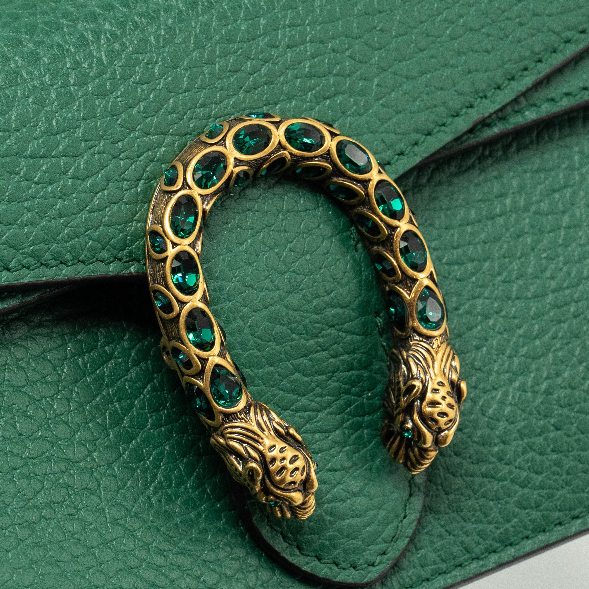 GUCCI SUPER MINI DIONYSUS CALFSKIN GREEN GHW