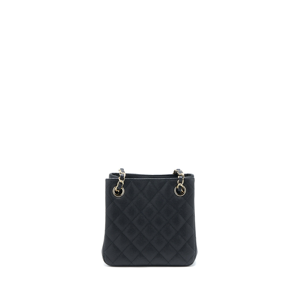 CHANEL 22S MINI BUCKET BAG CAVIAR BLACK LGHW (MICROCHIP)