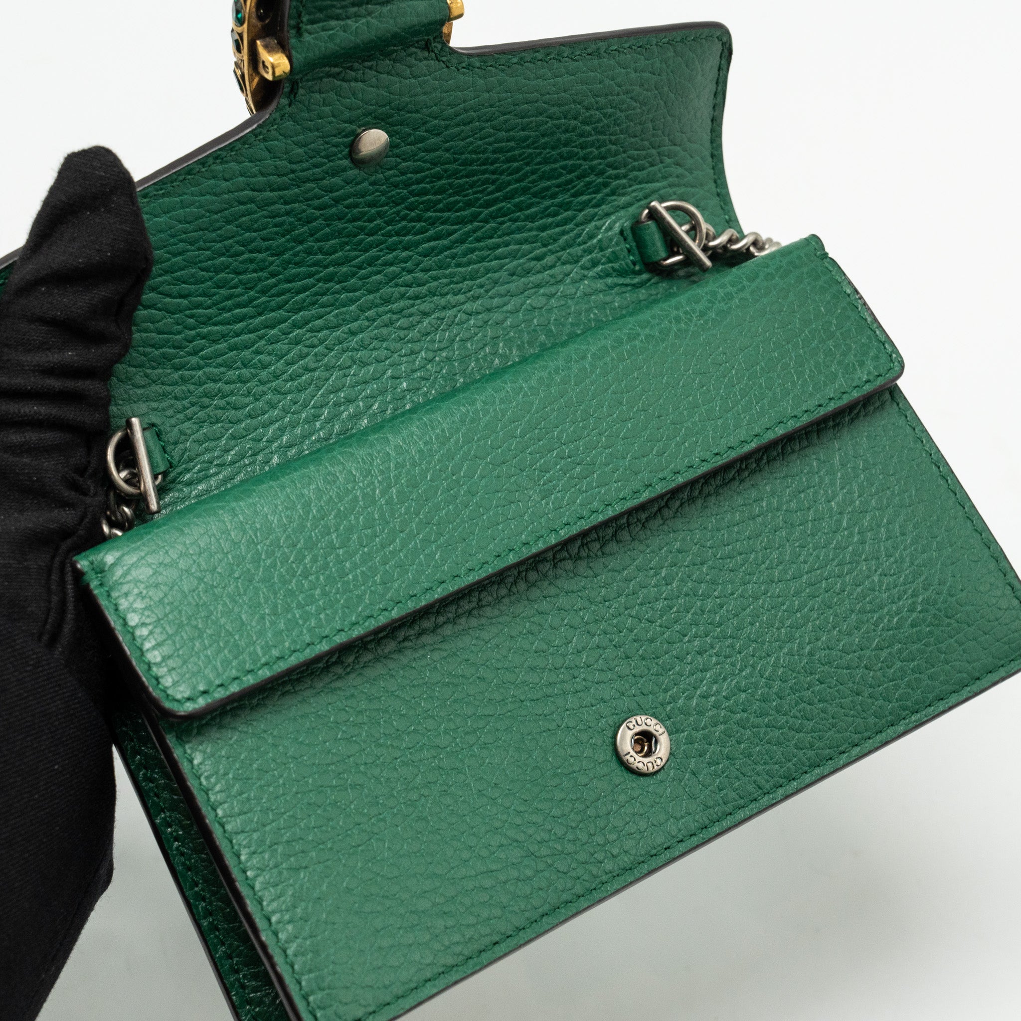 GUCCI SUPER MINI DIONYSUS CALFSKIN GREEN GHW